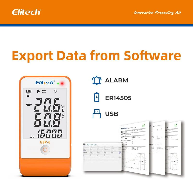 Elitech GSP-6 Temperature And Humidity Data Logger, Range -40 To 85°C - Image 5