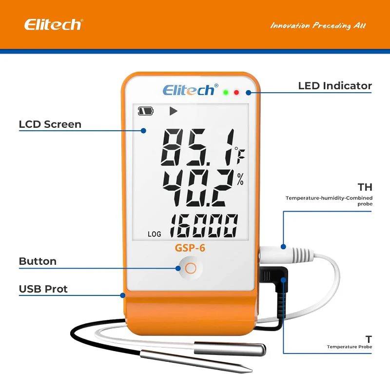 Elitech GSP-6 Temperature And Humidity Data Logger, Range -40 To 85°C - Image 2