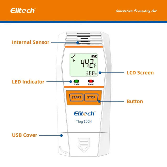 Elitech Tlog 100H Reusable Temperature And Humidity Data Logger, Range -30 To 70°C - Image 2